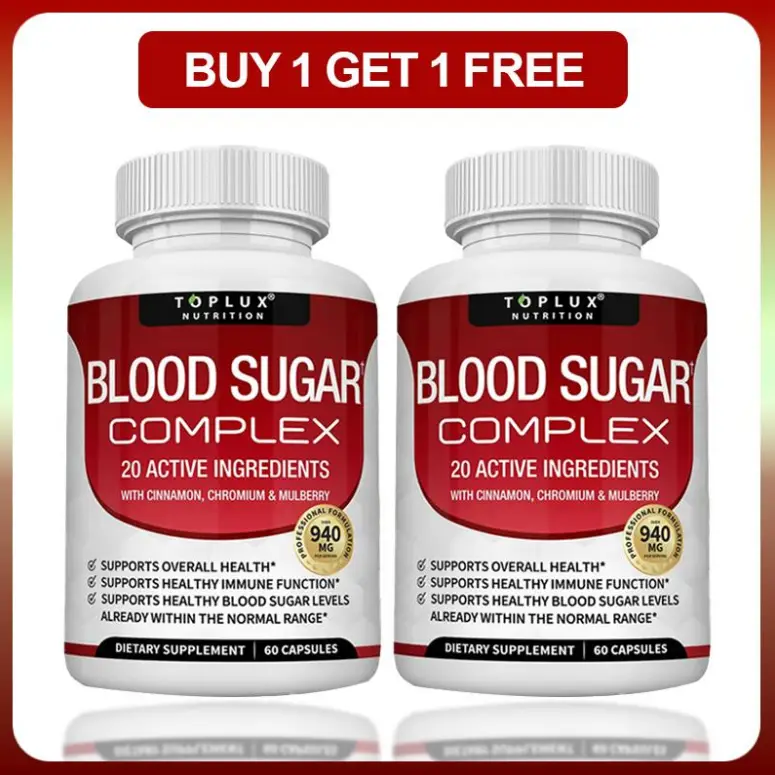 Limited time sale -50% off a packBloodSugar Complex -60 Capsules with ChromiumCinnamon & Mulberry for Healthy Sugar Levels &Immune Support - Dietary S