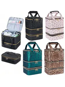 Nail Polish Storage Bag, Large Capacity Nail Art Tool Organizer, Zipper Makeup Bag, Travel Cosmetic Bag, Versatile Storage Bag for Nail Tech & Nail Art Enthusiast, Makeup Organizer Pouch, Cosmetic Travel Bags, Beauty Storage Pouch