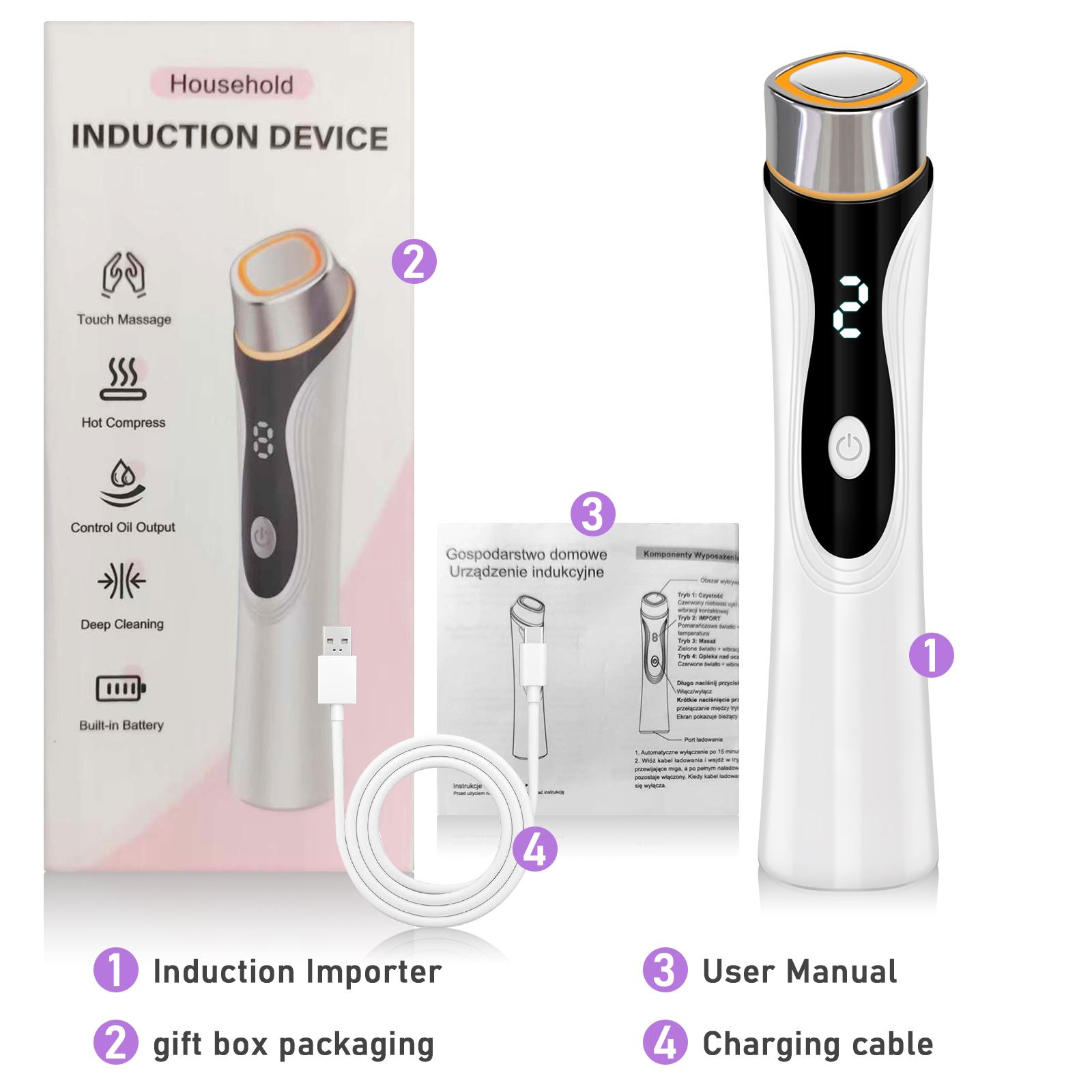 Face Lift Device - Spa-Grade Korean Skin Care Facial Massager, LED Light Therapy for Wrinkles, Skin Tightening & Firming Beauty Device (White)