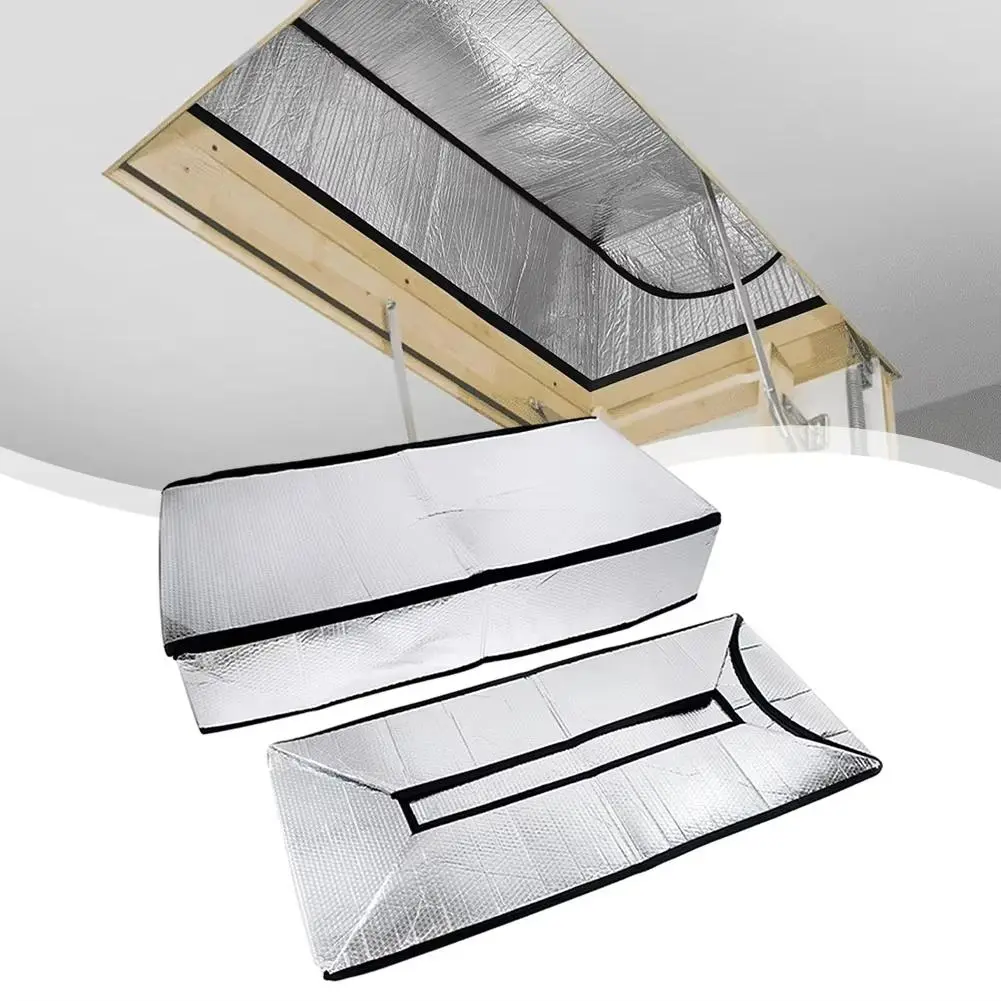 Attic Door Insulation Cover with Zipper, 25" x 54" x 11" Weatherproof Shield for Attic Ladder Stairs, Energy Saving Thermal Barrier Sliding Doors Installation