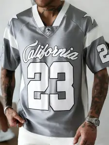 Men's Ice Hockey Short Sleeve T-Shirt, Breathable Durable Sports Tee for Summer Training and Competition Use