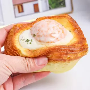 Stress Relief Toy Slow Rising Squishy Cake Bread Croissant Toast Fried Egg Simulation Food Desk Toys for Kids Adults Hand Relax