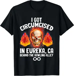 Circumcised Bowling Oddly Specific Humor Weird Funny Meme T-Shirt Pure Cotton Graphic Tees: Unisex Gifts for Men Menswear Soft