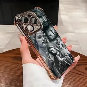 Multi-color Christ Jesus Pattern Mobile Protective Phone Case for IPhone 17 16 15 14 13 12 11 Pro Max Plus Luxury Protection Shockproof Cellphone Cover.QXA347
