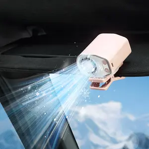 JOYTUTUS 2026 Car Clip On Fan with LED Display - 360° Rotation, 100 Speeds Adjustable, USB Rechargeable Personal Cooling Fan, 16℃ Semi-Cooling Wide Clamp 20Hr Battery 3000mAh Battery