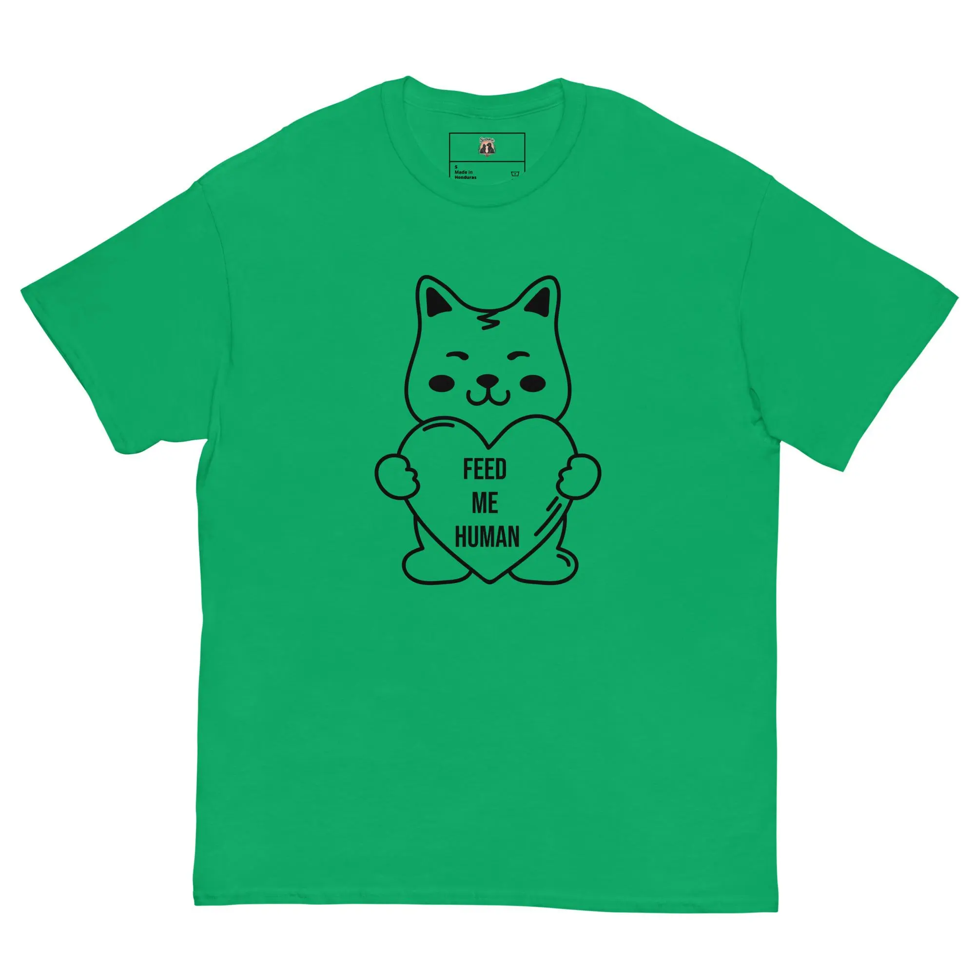 Feed Me Human Unisex T-Shirt; Funny Demanding Pet Owner Graphic Tee