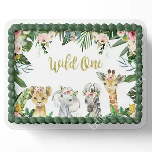 WILD ONE First Birthday  CAKE Topper Edible Image Wild One Birthday party cake Edible Image Safari Baby shower cake Decorations Personalized cake topper