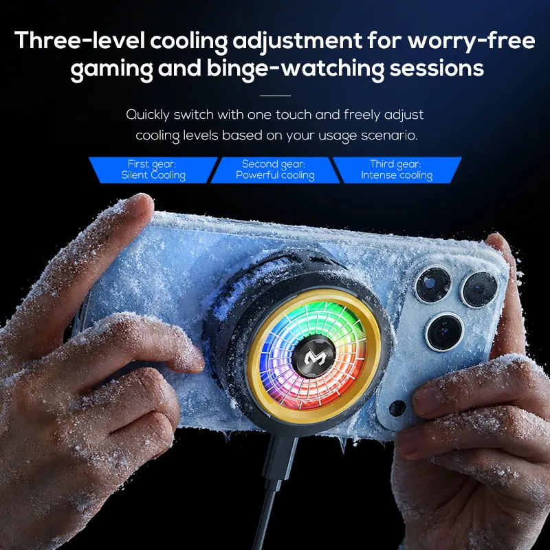Memo CX20 Mobile Magnetic Phone Cooler Portable New mobile phone heat sink, mobile phone cooler,silent fan support for all mobile phones, equipped with clips and magnetic pads