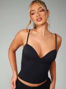 MISSGUIDED Sleeveless Corset Tank Top With Sweetheart Neckline