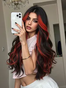 Synthetic Wig, Long Curly Hair 24 Inches, Women's Mechanically Attached Wave Wig for Any Occasion, Summer Festival Halloween Use, Synthetic Material Wigs, Synthetic Wavy Wig