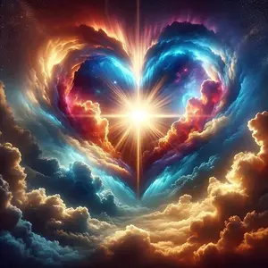 Heart & Clouds Pattern DIY Diamond Arts Colorful Painting Kit without Frame, DIY 5D Diamond Arts Colorful Painting Kit, Wall Art Decor for Home, Diamond Painting Kits