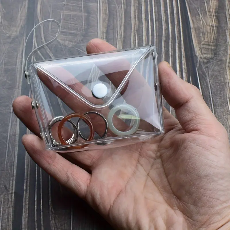 1pc Small Transparent Plastic Snap Coin Purse Coin Pocket Coin Pouch Simple Multifunctional Wallet Portable Home Travel Supplies Minimalist Wallets