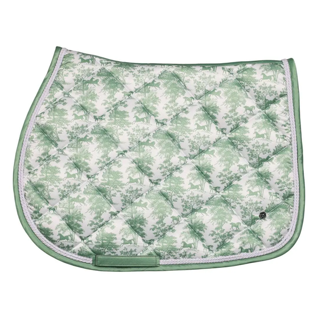 Dapplebay Toile Jump Saddle Pad – Green/White