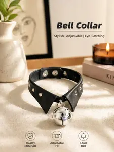 Bell Language Restriction Collar, Adjustable Bell Choker, Unique Design Accessory, Perfect for Personal Expression, Stylish and Functional Wearable Item, Fashionable Accessory