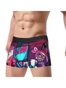 1 PC Hazbin Hotel Hazbin Hotel Song Sequence Art Underpants Homme Panties Man Underwear Print Shorts Boxer Briefs Halloween Christmas Stretchy Boxer Briefs