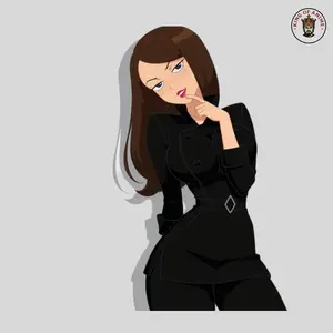Anime Woman Sticker, Black Dress Character Decal, Laptop Water Bottle Vinyl Sticker