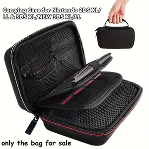 Upgraded Hard EVA Carrying Case for 2DS XL/LL & 3DS XL/NEW 3DS XL/LL Console – Protective Storage Bag with 16 Game Card Slots – Portable Travel Case for Console & Accessories, Zipper Bag Organizer