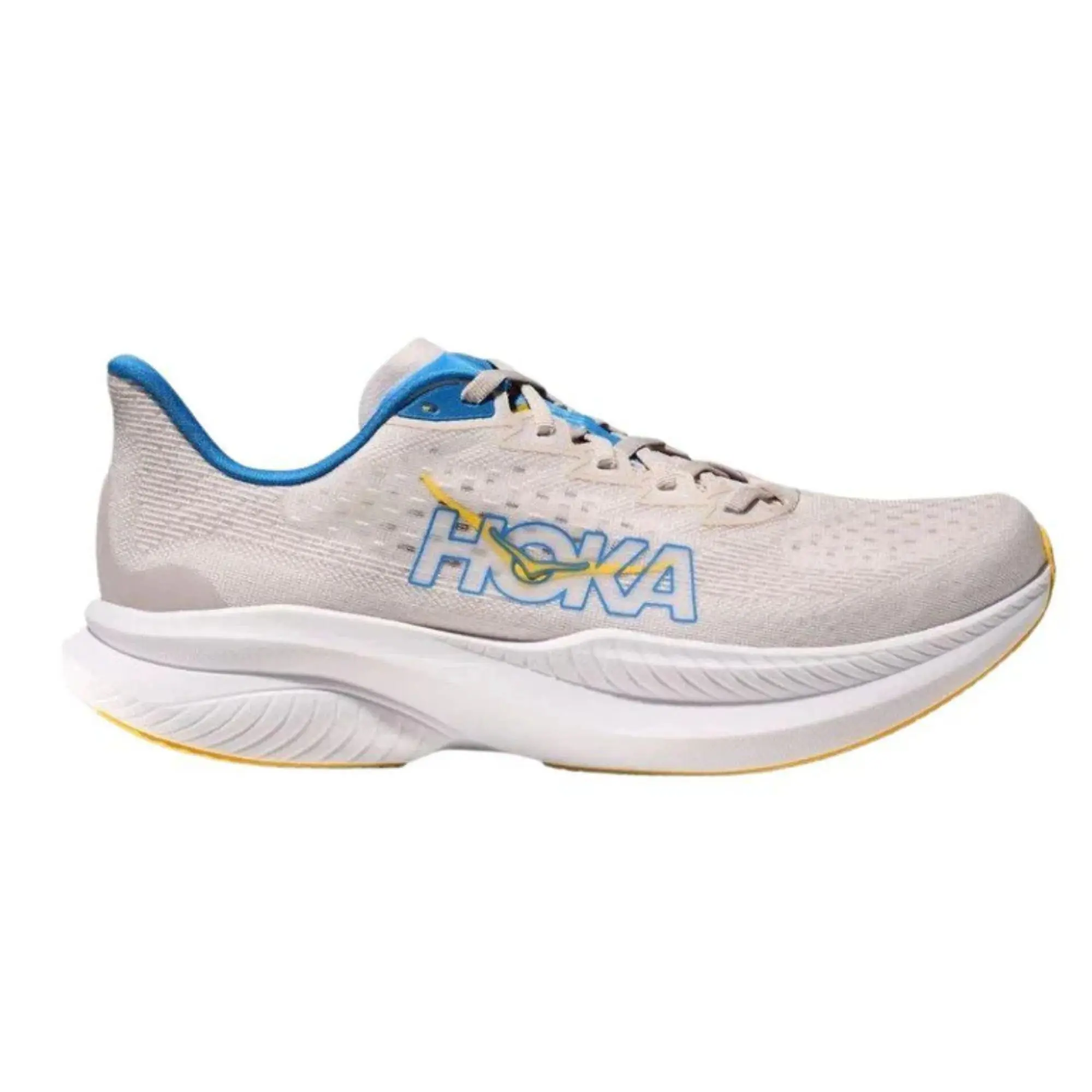 HOKA Mach 6 Stucco Grout Men's Running Shoes | Lightweight Performance Sneakers | Fast Road Running Shoes Featuring Responsive Cushioning, Breathable Upper, Smooth Ride Technology, and Durable Outsole for Speed Training, Daily Runs, and Everyday