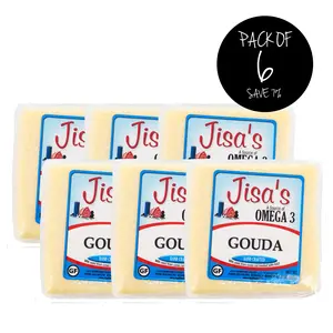 Gouda Cheese Block | Pack of 6 | 8 oz | Jisa's Farmstead Cheese