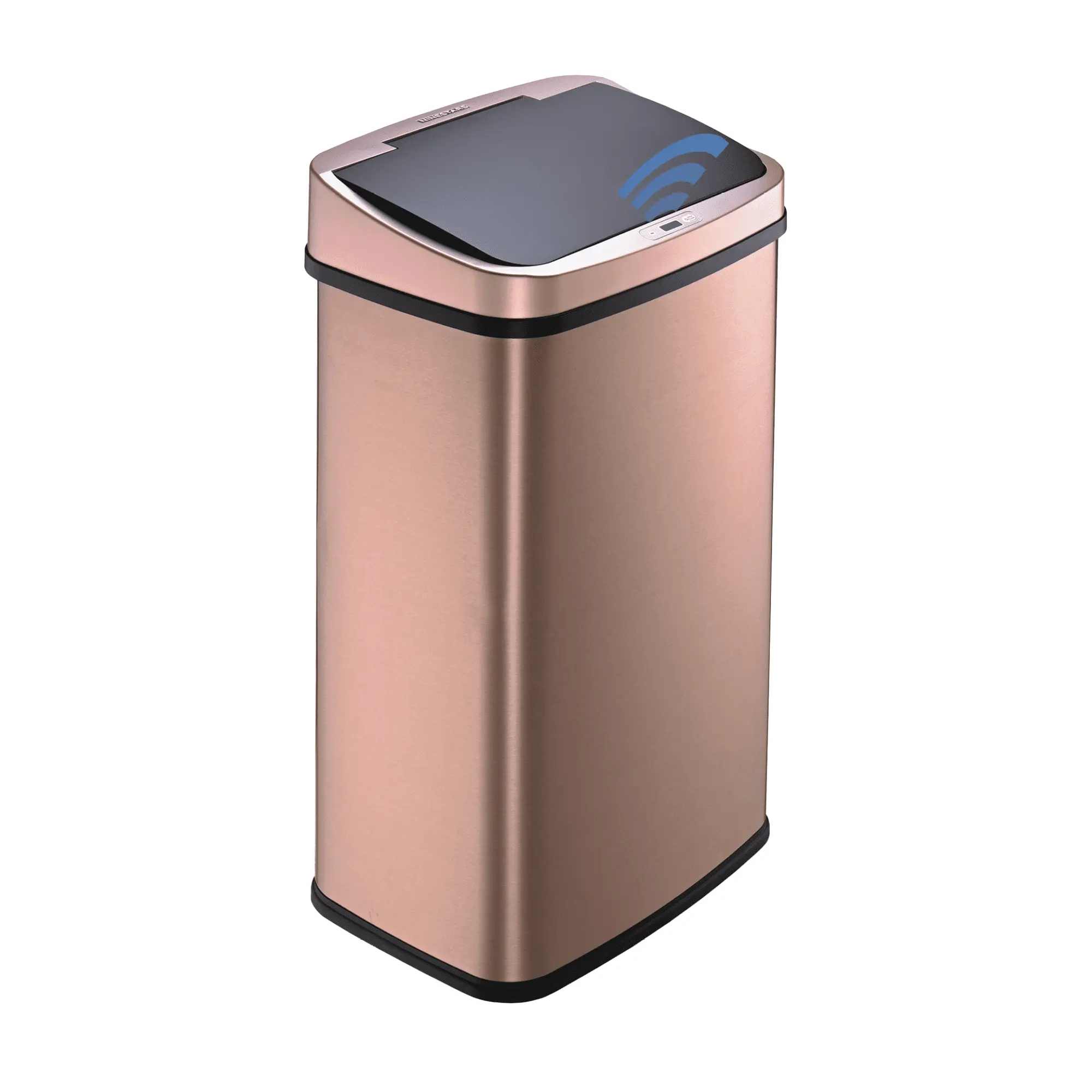 Nine Stars Automatic Kitchen Trash Can For Home Office 13.2 Gallon Gold Stainless Steel Motion Sensor Soft Close Lid