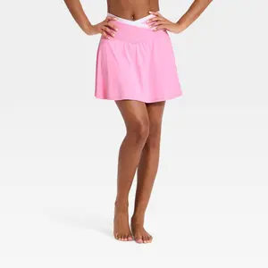 Women's Everyday Soft Mid-Rise Crossover Waistband Skort 14.5" - All In Motion