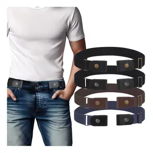 Unisex No Buckle Elastic Stretchy Belt For Men and Women Elastic Invisible Belt For Jean Pants
