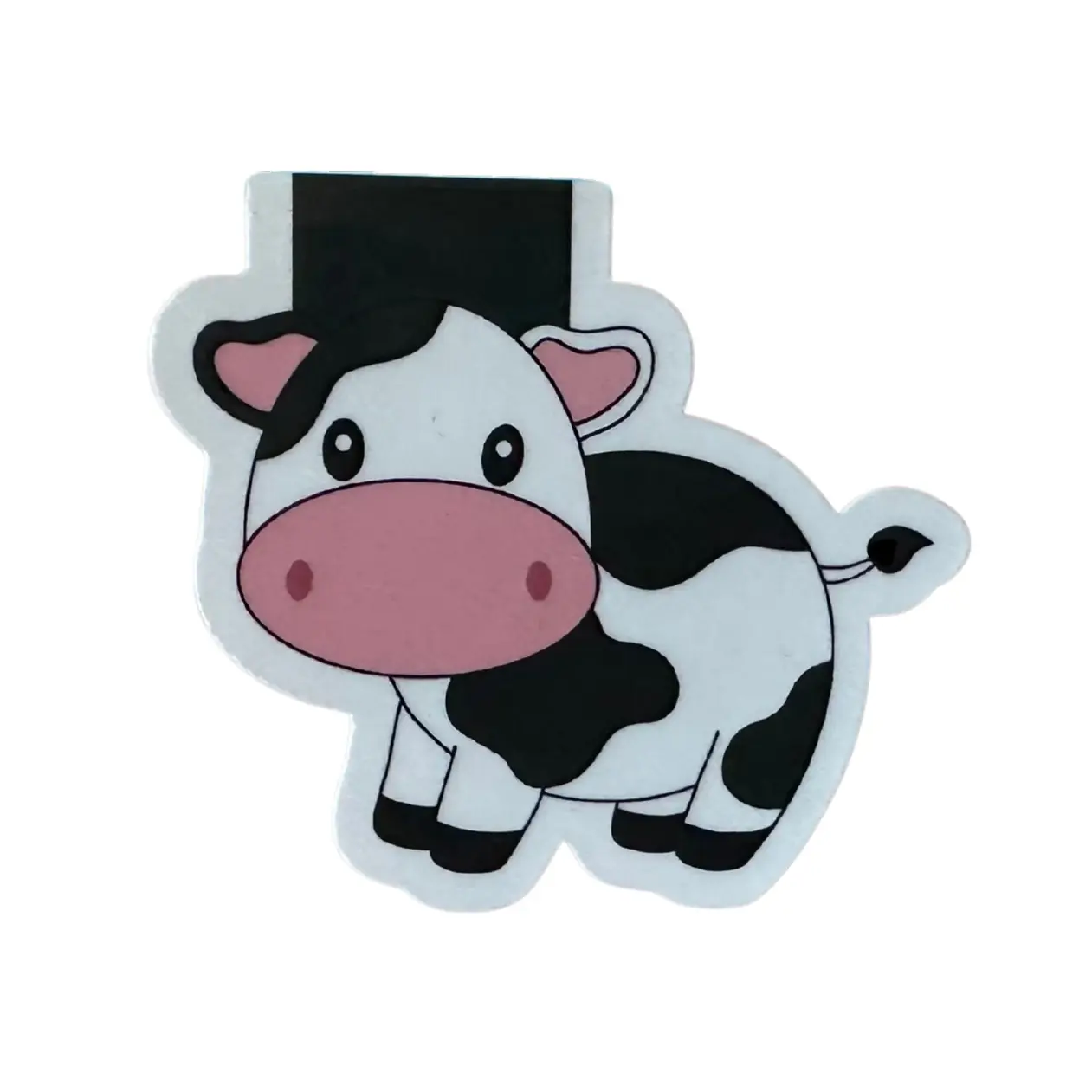 Cow Magnetic Bookmark   Extra Strong Magnets   Design On Both Sides  Heavy-Duty 140lb Card Stock  5mil Laminate  Durable  Cute Cow