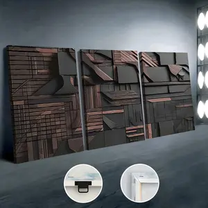 Abstract Geometric Pattern Canvas Painting, Modern Wall Art with Frame, Wall Decor for Home Living Room Bedroom Office, Ornaments