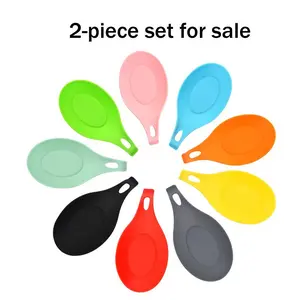 Silicone Heat Resistant Spoon Rest, 2pcs Set Kitchen Utensil Holder for Cooking, Cutlery & Tableware Rest Tool