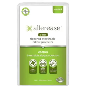 100% Breathable Cotton Pillow Protector for Sleeping, Standard 26" x 20" - 2 Pack