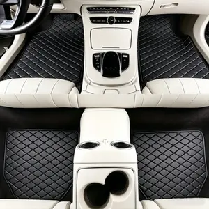 5 Piece PU Leather Car Mats, Simple Luxury Design, Thick Cushioning, Dust-Proof and Stain-Resistant, Durable and Flexible, Complete Car Interior Accessories