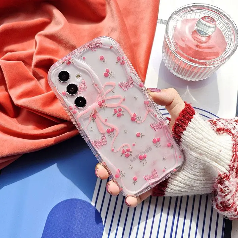 Floral Pattern Phone Case, Durable Cover, Shock Absorption Cover, Protective Lightweight Shockproof Cover, Protective Cellphone Cover, Phone Protector, Compatible with Samsung Galaxy A05S A05 A55 A35 A15 A54 A52 A52S A25 A14 A32 A53 5G, Casing