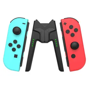 Joy-Con Charging Grip for Nintendo Switch/Switch OLED, V-Shaped Comfort Handle, Charges While Playing, LED Indicator, Type-C up