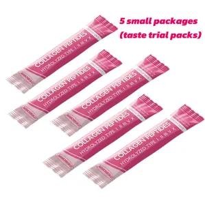5 small packages (taste trial packs) ZEBORA Collagen Peptides Powders - Support Skin Hair Nail Joints & Gut Health - 30 Stick Packs individual packets   Nutrition Healthcare Supplement Skin Colagen  Dietary Fitness