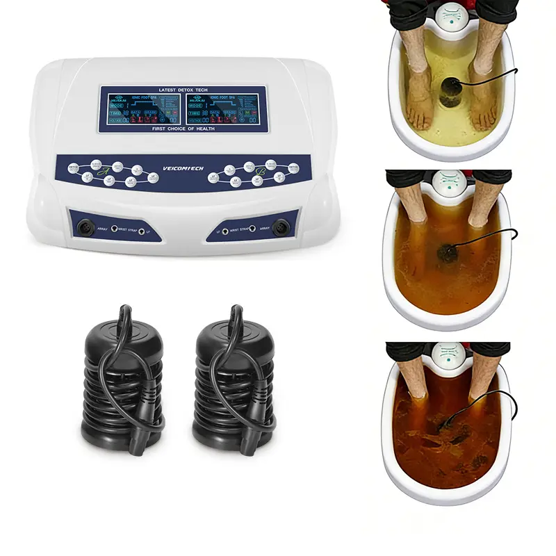 3-in-1 Ionic Foot Bath Detox Machine - Home Body Ion Cell Cleanse, Salon Model, Electric TENS Pads for Back/Shoulder/Leg Massage, 2-User Capacity, Foot Pain Relief Wellness Gift (No Basin)