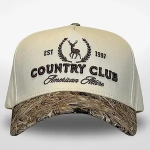 Vintage Country Club Trucker Hat for Women, Western Embroidered Deer Baseball Cap, Adjustable Snapback, Cowboy Cowgirl Hat for Baseball Mom, Country Concert Outfit