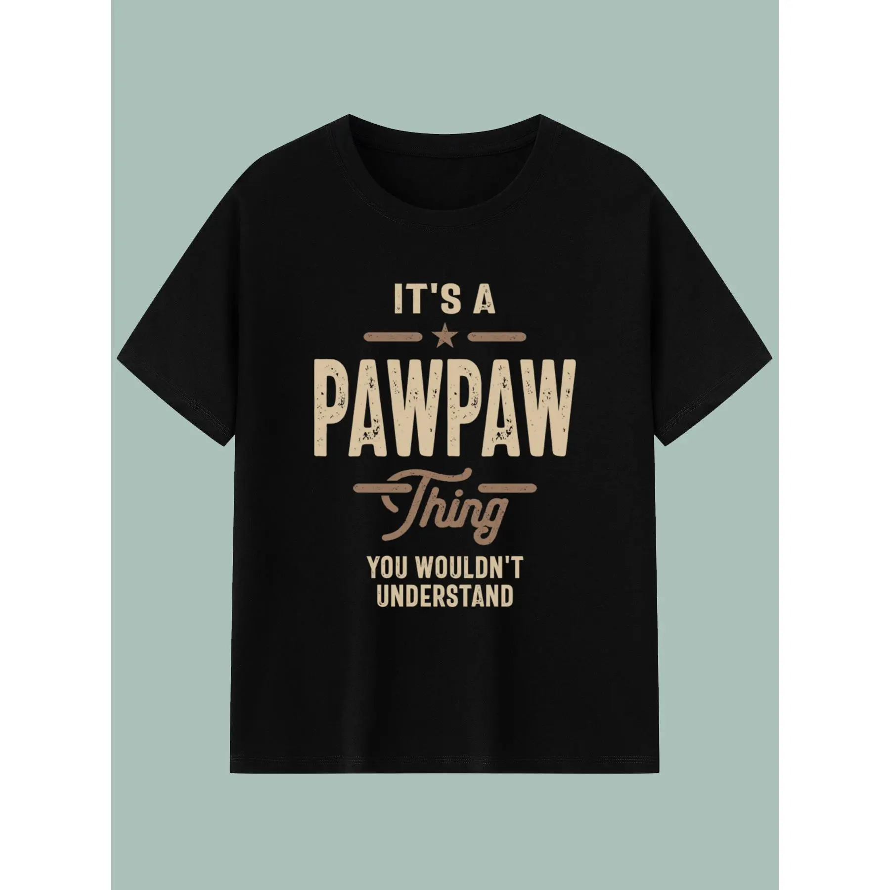 "Pawpaw Pride" Men's Short-Sleeve Round Neck Cotton Graphic T-Shirt - Printed, Soft, Breathable, Comfortable Clothes, Humorous "It's a Pawpaw Thing" Print, Ideal Dad Gift, Christmas Ready, All Seasons Casual Wear)# casual t-shirt # graphic print t-shirt