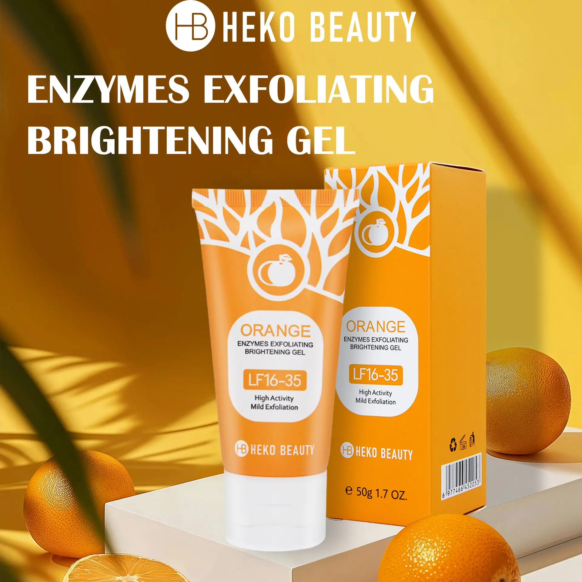 Hb Exfoliating Gel Brightening Cleanser, Facial Cleaning & Exfoliating Gel, Mild Exfoliating Gentle Clean Fine Pores, 50g, Ideal Skincare Choice