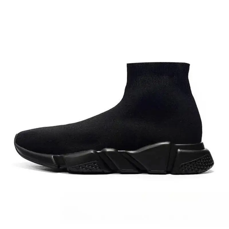 Designer Black Sock Shoes Men Women Graffiti White Red Beige Pink Neon Yellow Socks Speed Runner Trainers Flat Platform Sneakers Casual