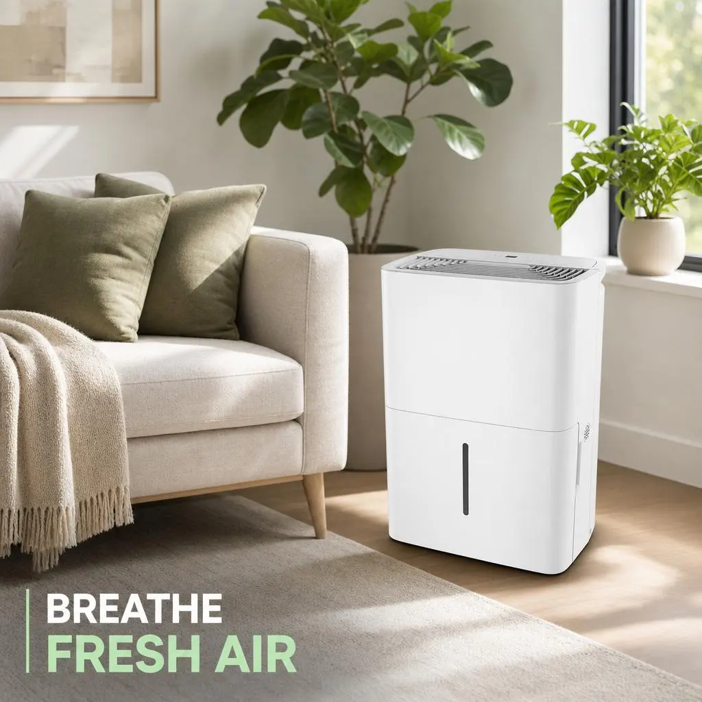 Summerwins Home & Basement Dehumidifier (Clearance Sale), 4500 Sq Ft Coverage, Silent Portable Smart Energy-Saving Unit with Automatic Drain Hose, Filter, Intelligent Humidity Control for Bedroom