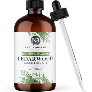 NaturoBliss Pure Cedarwood Essential Oil with Dropper for Diffuser, Skin and Hair | 4 fl oz