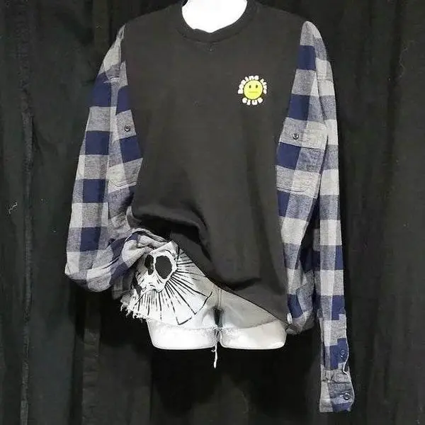 Boring Life Club Upcycled Oversized Flannel