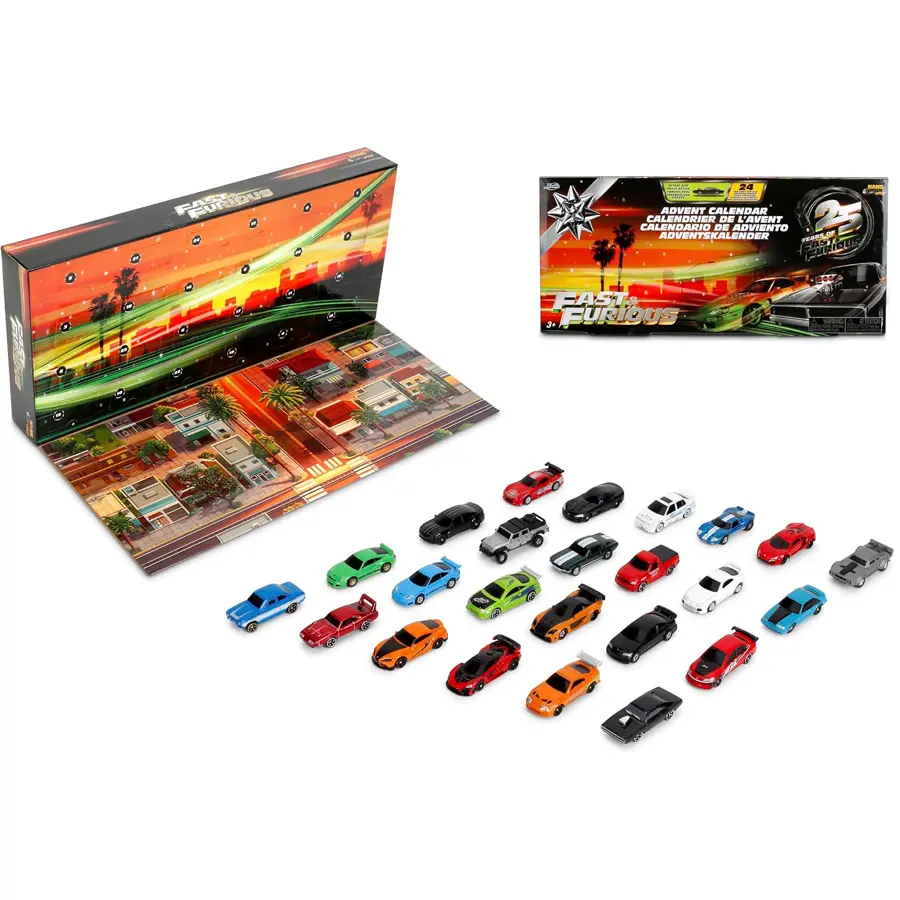 Jada Toys Fast & Furious Nano Hollywood Rides Advent Calendar – 24-Piece Set of 1.65” Die-Cast Vehicles