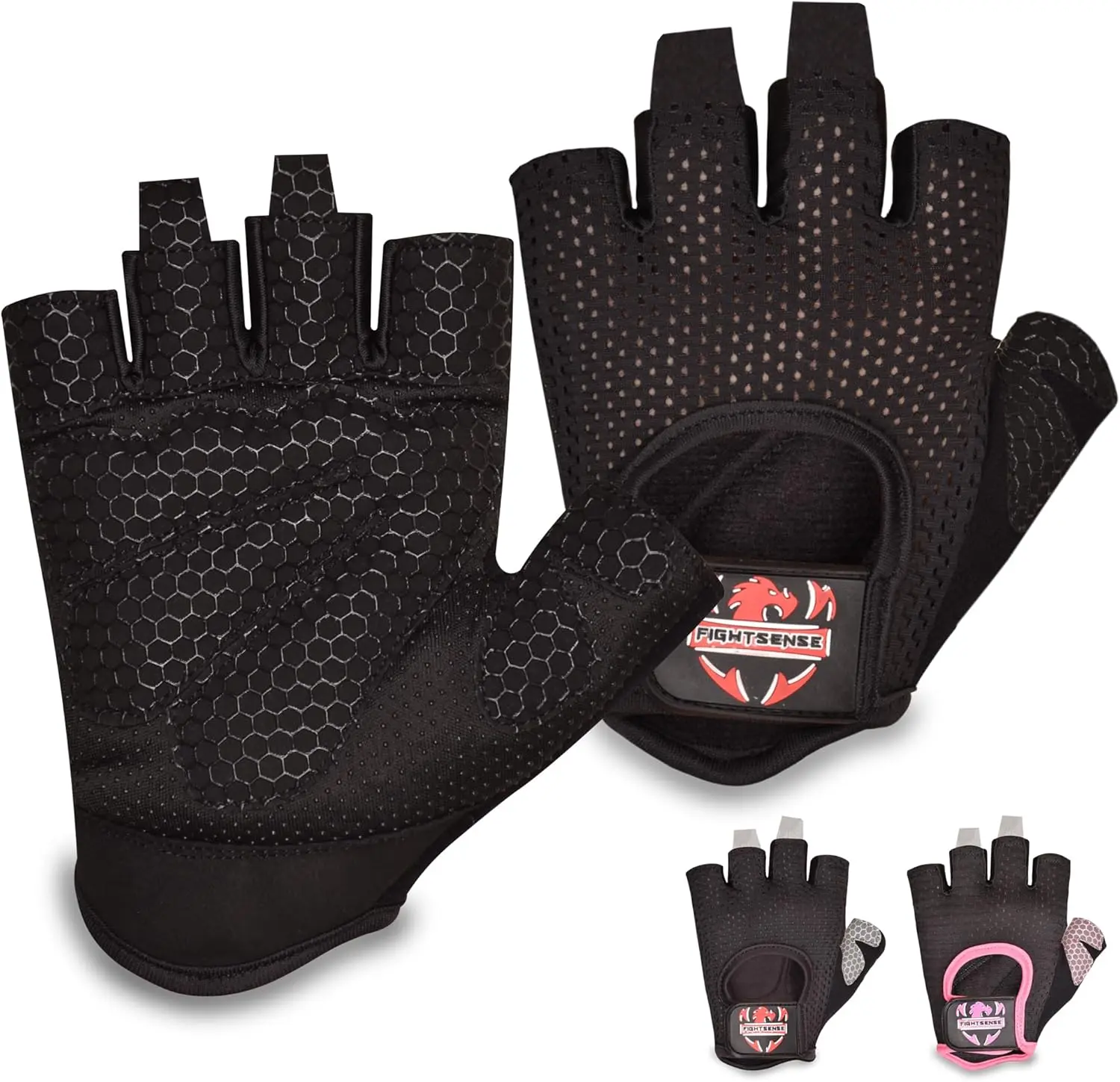 FIGHTSENSE Weight Lifting Gloves with Full Palm Protection – Breathable Workout Gloves for Men & Women, Ideal for Weightlifting, Fitness, Cycling, Pull-ups, and Deadlifting