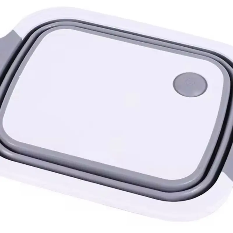 Multi-function Folding Cutting Board, White and Gray Portable Lightweight Chopping Rectangular Fruits bowl