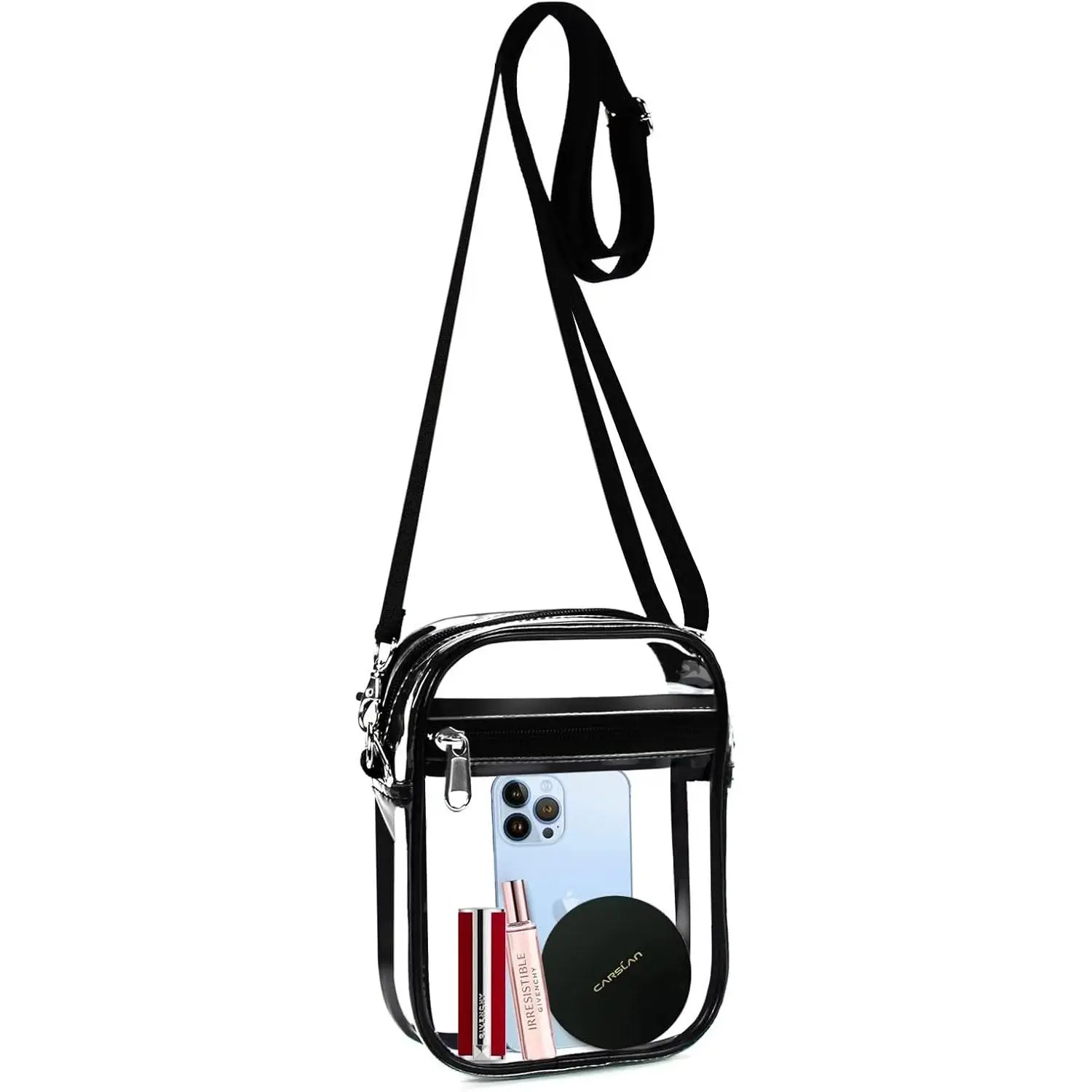 Clear Bag Stadium Approved, Clear Crossbody Purse Bag with Front Pocket for Concerts Sports  Festivals event stadium，Stadium Approved