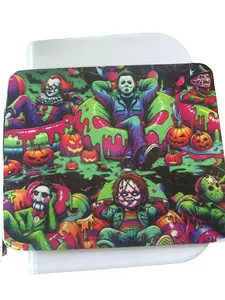 Sublimation Halloween Villains Mouse Pad with Colorful Pumpkin and Zombie Design for Halloween Decor