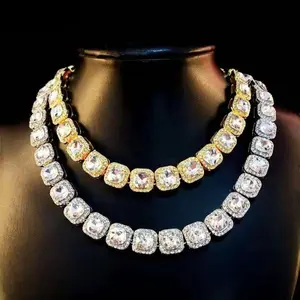 Square Out Tennis Chain Necklace Bracelet for Men Chains Hip Hop Jewelry Link Wome on The Neck Gift