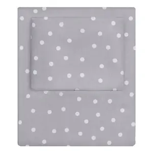 Grey Polka Dots Fitted Sheet