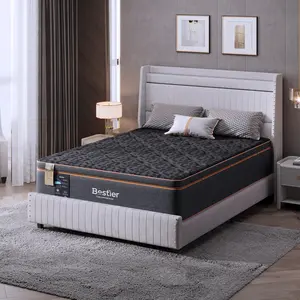 Bestier 14-inch Mattress Medium Firm Organic Wool Gel Memory Foam Ergonomic Bedding in a Box